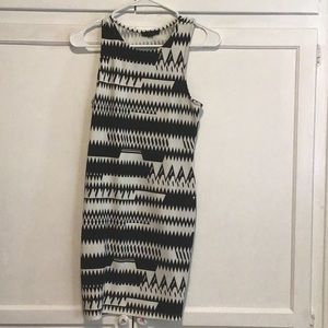 Black and white tribal print dress